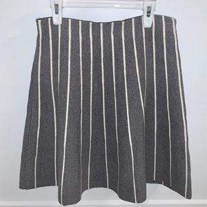 Grey And White Striped Skirt